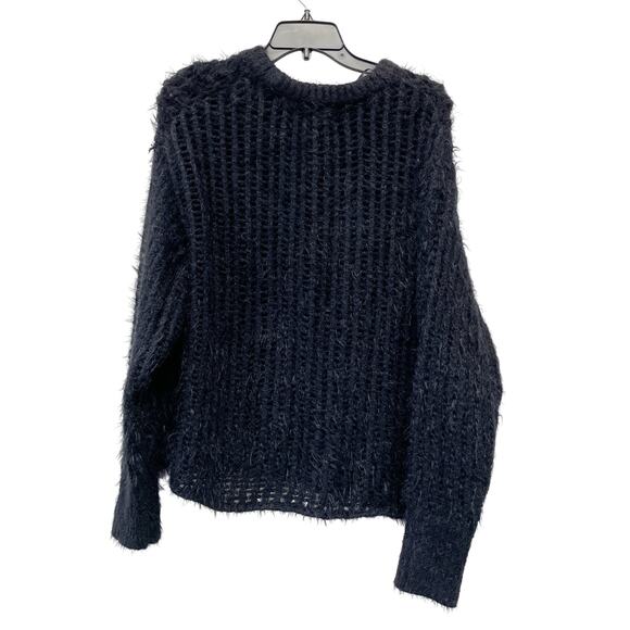 Universal Thread Women's Crewneck Openwork Pullover Sweater Black Size Large - Picture 3 of 6